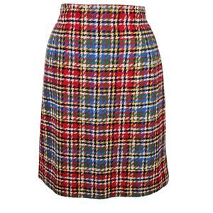 Y2K Lizwear multi plaid A line pencil skirt classic preppy traditional 14